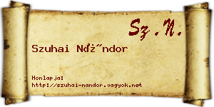 Szuhai Nándor névjegykártya